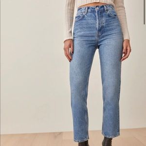 Reformation High rise straight cropped jeans